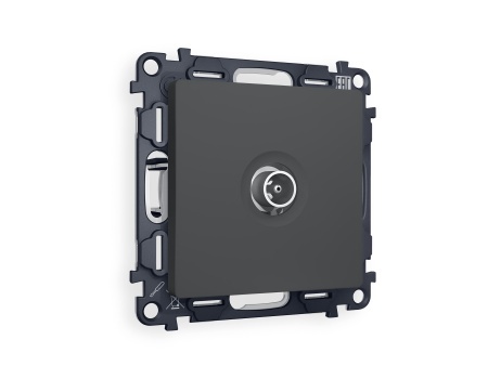 Комплект механизма TV розетки оконечной ALFA MA913010 Графит мягкое касание 50-870 MHz 1dB QUANT