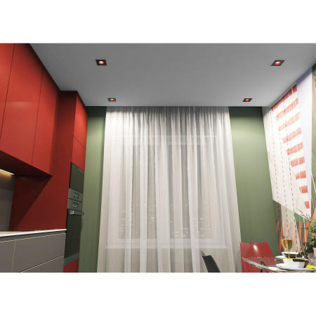 DK3071-BK+RD Встраиваемый светильник, IP 20, 10 Вт, GU5.3, LED, черный/красный, пластик