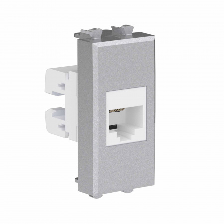 DKC Avanti Телефонная розетка RJ-12 без шторки модульная, Закаленная сталь, 1 модуль