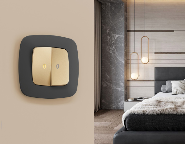 Рамка OMEGA Ecta (Графит Мягкое касание) 5-ая OF140805