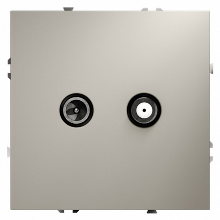 Розетка телевизионная встраиваемая VOLTUM S70 оконечная TV+SAT, (кашемир)
