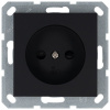 Jasmart Розетка без заземления с защитными шторками 16A 250V~ 2P, цвет Антрацит