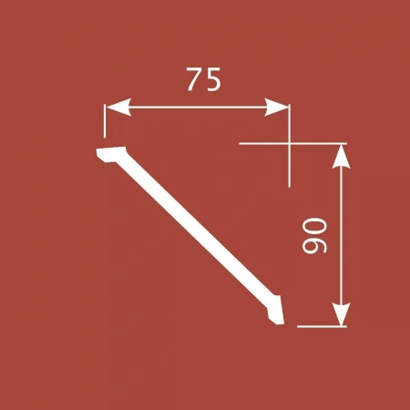 Карниз KX031, 90х75, 2000мм, Экополимер/10