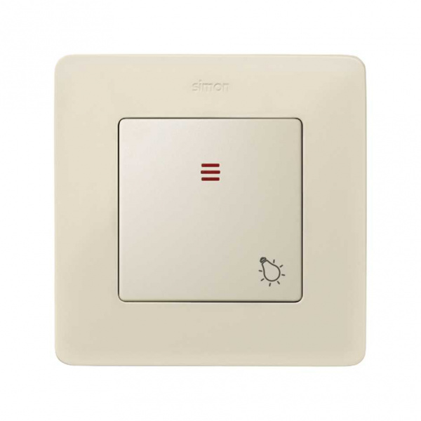 Simon 82 Слоновая кость Накладка с пиктограммой "лампа" для 1-клав. мех. с подсв., S82,82N