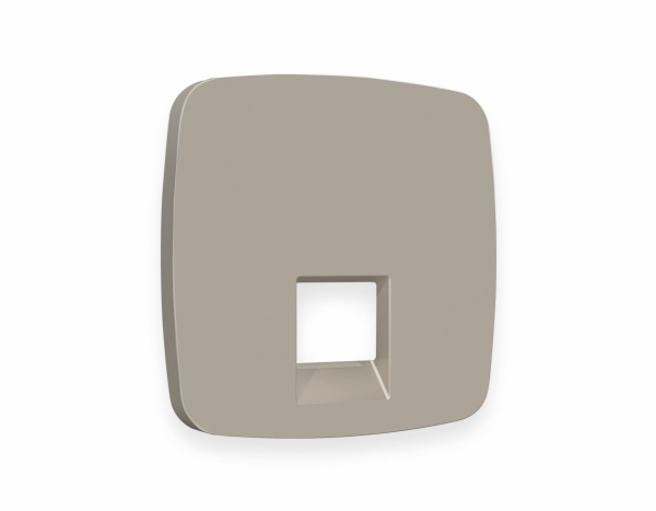 Лицевая панель OMEGA (Серо-бежевый матовый) для компьютерной/телефонной розетки RJ-45/RJ-11 QUANT OP3720