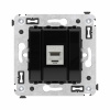 DKC Avanti Компьютерная розетка RJ-45 без шторки в стену, кат.6 одинарная экранированная, Черный квадрат