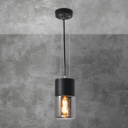 Уличный подвесной светодиодный светильник Roil чёрный/дымчатый плафон IP54 35125/H Elektrostandard Roil a055634