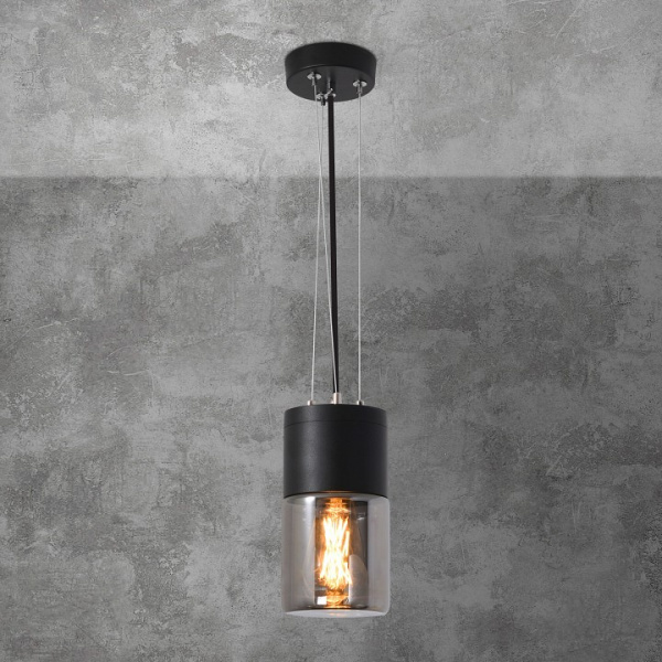 Уличный подвесной светодиодный светильник Roil чёрный/дымчатый плафон IP54 35125/H Elektrostandard Roil a055634