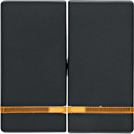 Berker Q Антрацит с эффектом бархата Клавиша 2-ая с оранжевой линзой