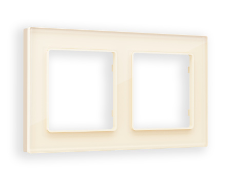 Рамка ALFA Platos (Бежевый Стекло органическое) 2-ая AF330302