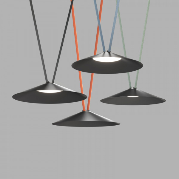 DK5568-BK Cветильник для трека-ремня Belty, серия Flow, со светодиодом, D600*H122мм, 48V DC, 24W, RA90, 120°, 4000K, IP20, черный, алюминий