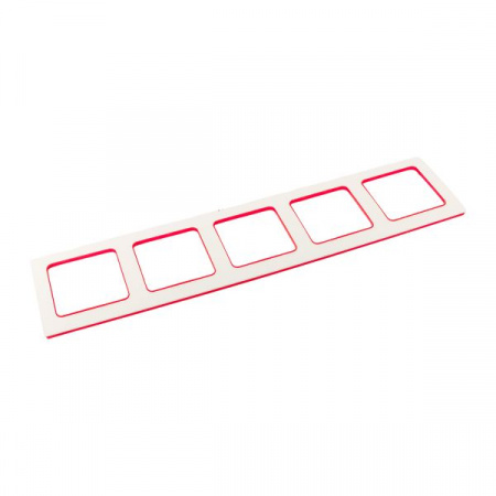 EKF Стокгольм Рамка 5-местная белая с линией цвета красный