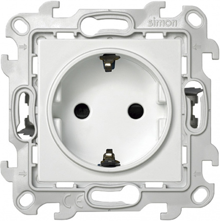 Simon 24 Белая Розетка 2К+3 с защитными шторками Push&Go