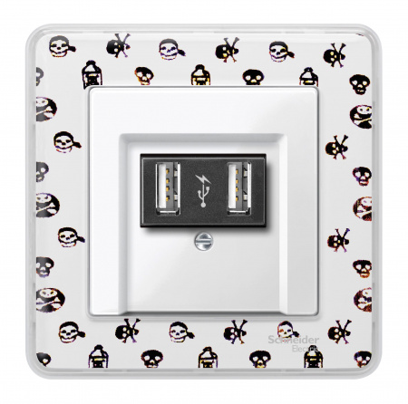 SE Merten SM Бел глянец Накладка аудиорозетки 2-ой (мех М46701х)