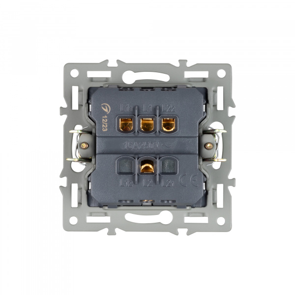 Механизм выключателя двухклавишный непроходной SWT-MK02-PL-BK (250V, 16A) (Arlight, -)