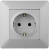 Legrand Valena LIFE DIY Алюм Розетка 1-ая с/з, безвинт.зажим