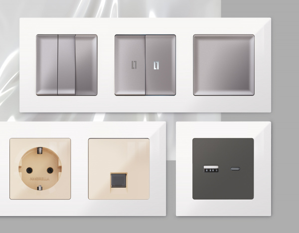 Рамка ALFA Techno (Белый глянец) 5-ая AF220105