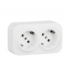 Legrand Quteo IP 20 Белый Розеточный блок с предварительным подключением 2 x 2К+З с защитными шторками - 16 A - 250 В~