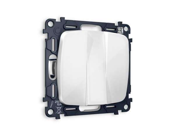 Комплект механизма 3-клавишного выключателя OMEGA MO105010 Белый глянец QUANT