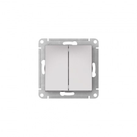 Systeme Electric AtlasDesign Алюминий Переключатель 2-клавишный, сх.6/2, 10АХ, мех., быстрозажим. клем.