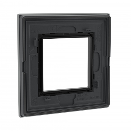 DKC Avanti Черный Стекло Рамка 2 модуля, декоративная вставка – хром