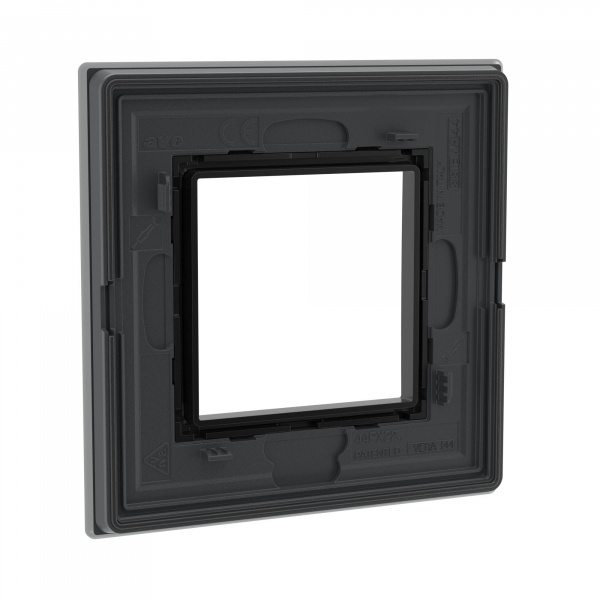 DKC Avanti Черный Стекло Рамка 2 модуля, декоративная вставка – хром