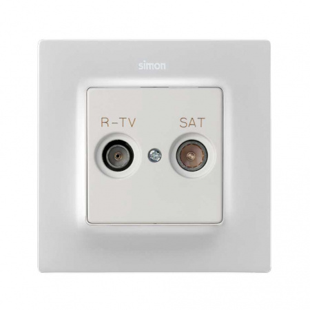 Simon S82 Concept Матовый белый, Накладка для розетки R-TV+SAT с пиктограммой "R-TV SAT"