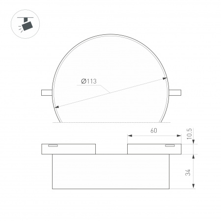 Arlight Светильник MAG-MICROCOSM-RONDO-R113-12W Day4000 (BK, 100 deg, 24V) (IP20 Металл, 3 года)