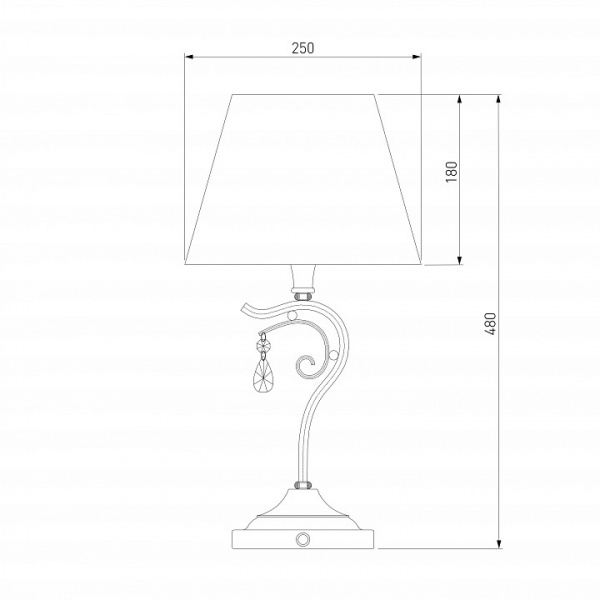 Классическая настольная лампа 01022/1 серебро Eurosvet Incanto