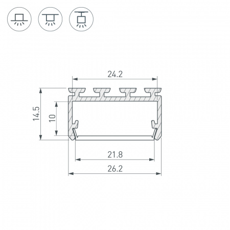 Профиль Arlight PLS-LOCK-H15-2000 ANOD 027737