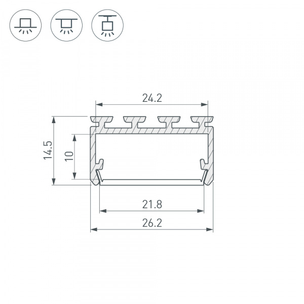Профиль Arlight PLS-LOCK-H15-2000 ANOD 027737