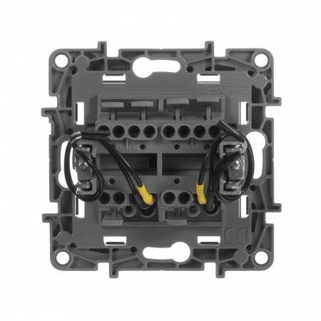 Legrand Etika Антрацит Переключатель 2-клавишный с подсветкой, 10А, авт. клем