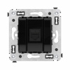 DKC Avanti Компьютерная розетка RJ-45 без шторки в стену, кат.6А одинарная, Черный квадрат