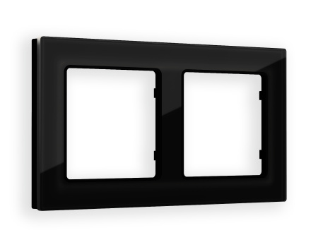Рамка ALFA Platos (Черный Стекло закаленное натуральное) 2-ая AF380802