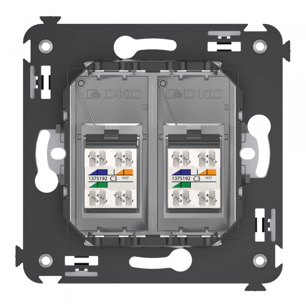 DKC Avanti Закаленная сталь телефонная розетка RJ-12 двойная