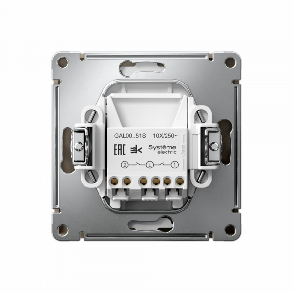 Systeme Electric ArtGallery Шампань Выключатель 2-клавишный, 10АХ, механизм, быстрозажим. клем.