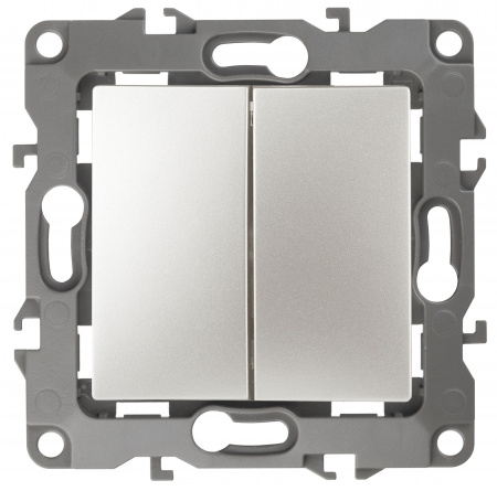 ЭРА 12-1106-15 Переключатель двойной, 10АХ-250В, IP20, 12, Перламутр