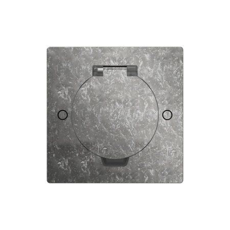 Лючок Surface 2 мод. (1 мод. 45х45 мм.), круглая крышка, оцинкованная сталь, IP44