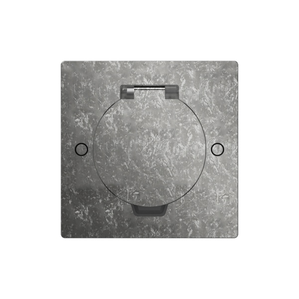 Лючок Surface 2 мод. (1 мод. 45х45 мм.), круглая крышка, оцинкованная сталь, IP44