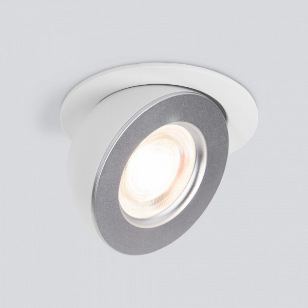 Встраиваемый точечный светодиодный светильник Pruno белый/серебро 8W 4200К (25080/LED) 25080/LED Elektrostandard Pruno a060946