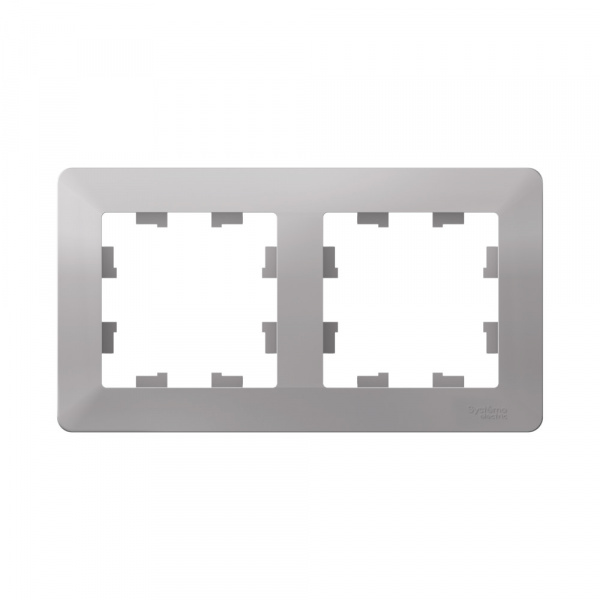 Systeme Electric AtlasDesign Air Алюминий/дымчатый черный Рамка 2-ая