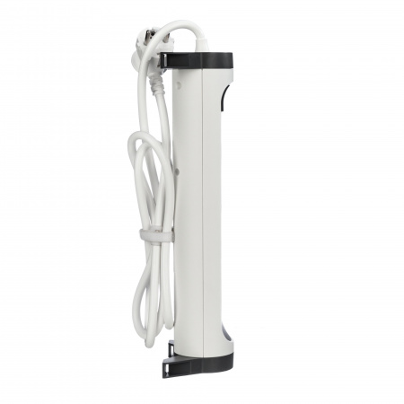 Legrand Revolution Комфорт Бело-черный Удлинитель 4x2К+З с выкл., кабель 1,5м, плоские розетки, фиксируемый поворотный блок