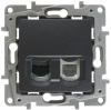 Legrand Etika Антрацит Розетка тел.+ комп. (RJ11+RJ45) 5 кат. UTP