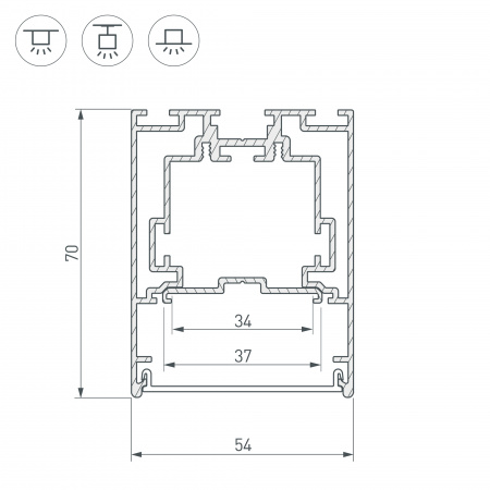 Профиль Arlight S2-Line-5470-2500 Seamless Anod 029440