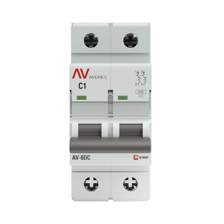 EKF Averes Автоматический выключатель AV-6 DC 2P 1A (C) 6kA