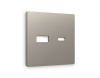 Лицевая панель ALFA (Серо-бежевый матовый) для розетки 2USB A+C QUANT AP3710