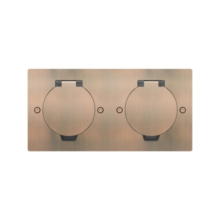 Лючок Surface 4 мод. (2 мод. 45х45 мм.), круглая крышка, красная медь, IP44