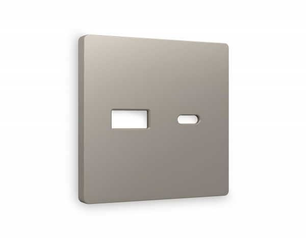 Лицевая панель ALFA (Серо-бежевый матовый) для розетки 2USB A+C QUANT AP3710