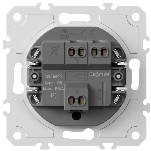 Donel Механизм выключателя В1 с 2-х мест (проходного), 10A 250В~, серия DB, DB10600