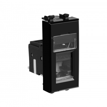 DKC Avanti Черный квадрат Компьютерная розетка RJ-45  категория 6А 1 модуль